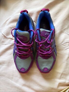 ASICS Women's Athletic Sneakers in Gray, Purple and Blue